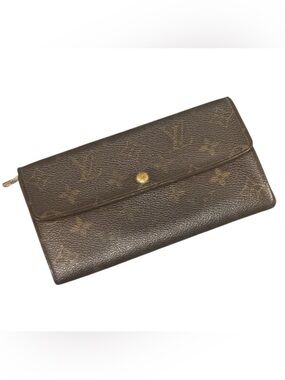 Louis Vuitton Portefeuille Monogram Wallet Snap Closure Zipper COA 7x4